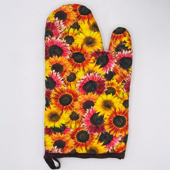 Oven Mitt Finger Hotpad, and Square Potholder Baking Gift Set, Sunflower Cottage - Picture 3 of 8